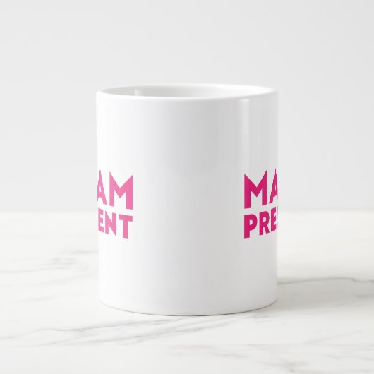 Mevrouw President, moderne hot pink typografie Grote Koffiekop (Voorkant)