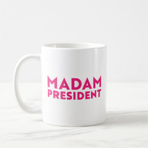 Mevrouw President, moderne hot pink typografie Koffiemok