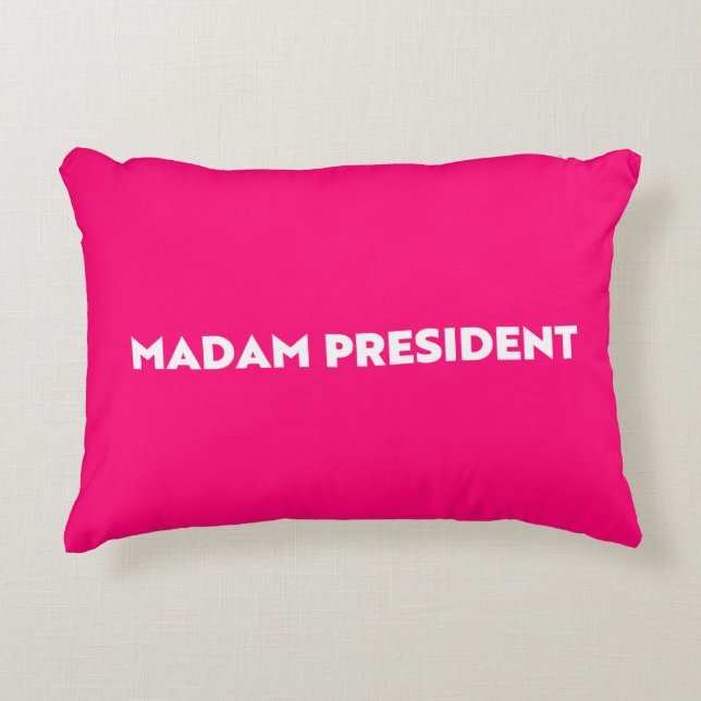 Mevrouw President moderne typografie hot pink Accent Kussen (Voorkant)