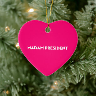 Mevrouw President moderne typografie hot pink Keramisch Ornament