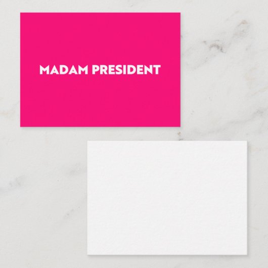 Mevrouw President moderne typografie hot pink Notitiekaartje (Voorkant / Achterkant)