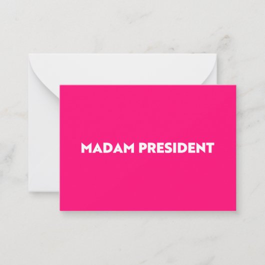 Mevrouw President moderne typografie hot pink Notitiekaartje (Voorkant)