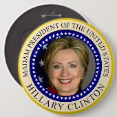 Mevrouw President van de Verenigde Staten Hillary  Ronde Button 6,0 Cm (Voorkant /achterkant)