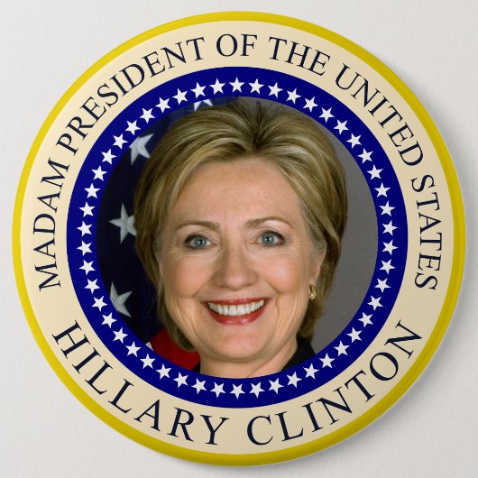 Mevrouw President van de Verenigde Staten Hillary  Ronde Button 6,0 Cm (Voorkant)
