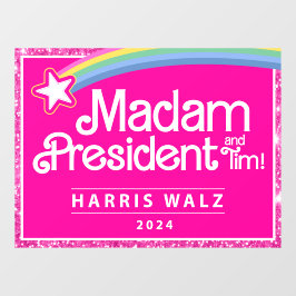 Mevrouw President Window Cling Sticker Kamala Harr