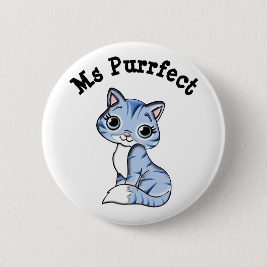 mevrouw Purrfect Cute Cat Button (Voorkant)