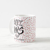 Mevrouw Rechts 40e verjaardag Robijnen Harten Conf Koffiemok (Voorkant links)