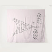 Mevrouw Rhinestones Eiffel Pink Bridal achtergrond Wandkleed (Voorkant (horizontaal))