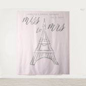 Mevrouw Rhinestones Eiffel Pink Bridal achtergrond Wandkleed (Voorkant)