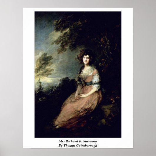 Mevrouw Richard B. Sheridan van Thomas Gainsboroug Poster (Voorkant)