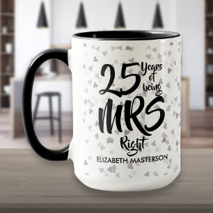 Mevrouw Right Fun 25e Zilveren Huwelijksjubileum Mok