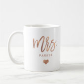 Mevrouw | Roos Gold Script met hart Koffiemok (Links)
