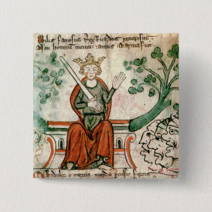 Mevrouw Royal 20 A11 Richard I (1157-99) (The Lion Vierkante Button 5,1 Cm