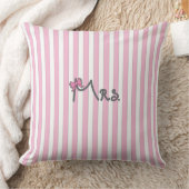 Mevrouw - roze strepen Kussen met roze strik (Deken)