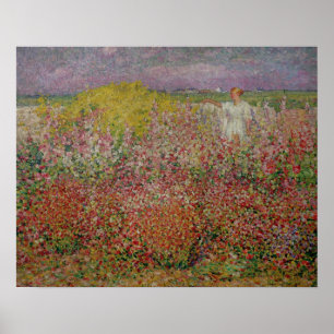 Mevrouw Russell onder de bloemen op het eiland Bel Poster