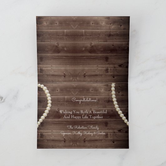 Mevrouw Rustic & Elegant Wedding Kaart (Binnen)