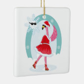 mevrouw Santa Claus Flamingo Ceramic Ornament (Rechts)