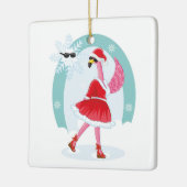 mevrouw Santa Claus Flamingo Ceramic Ornament (Links)