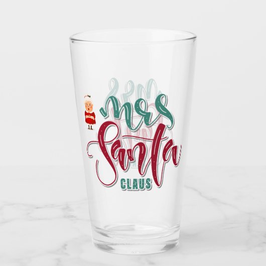 Mevrouw Santa Claus Glas (Voorkant)