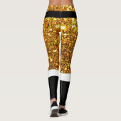 Mevrouw Santa Claus Gold glitter Leggings (Achterkant)