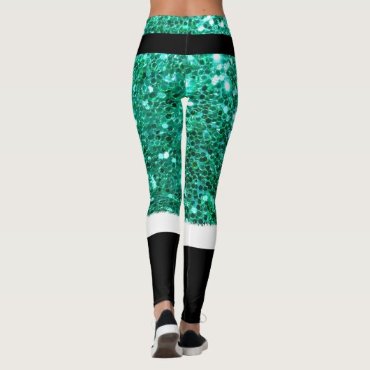 Mevrouw Santa Claus groene glitter Leggings (Achterkant)