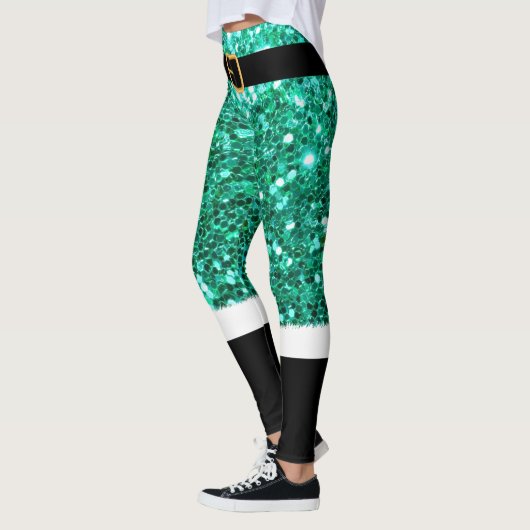 Mevrouw Santa Claus groene glitter Leggings (Links)