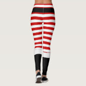 Mevrouw Santa Claus rood en wit Leggings (Achterkant)
