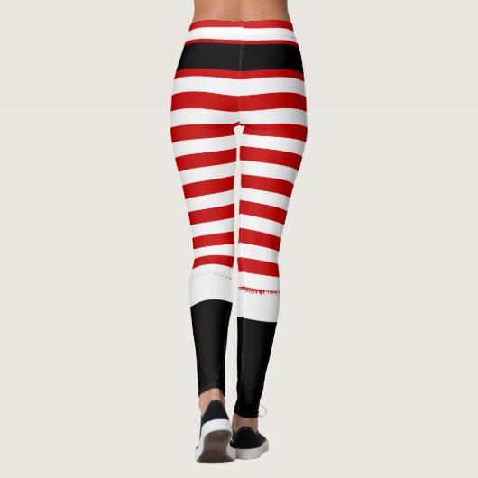 Mevrouw Santa Claus rood en wit Leggings (Achterkant)