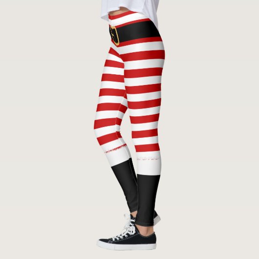 Mevrouw Santa Claus rood en wit Leggings (Links)