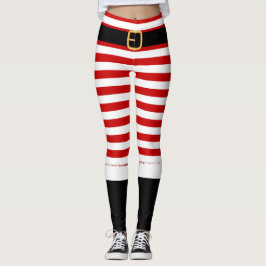Mevrouw Santa Claus rood en wit Leggings