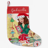 Mevrouw Santa Kerstmis Notenkraker Cookies Keuken Kleine Kerstsok (Voorkant)