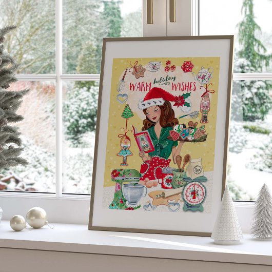 Mevrouw Santa Kerstmis Notenkraker Cookies Keuken Poster
