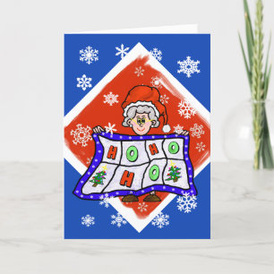 Mevrouw Santa met het Wenskaart van de kerstquilt Feestdagen Kaart