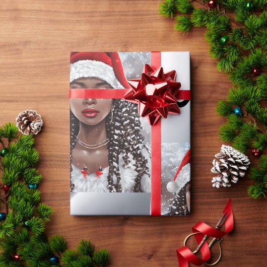Mevrouw Santa Wrapping Paper Cadeaupapier (Feestdagen Geschenken)