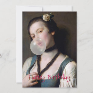 Mevrouw Sassy die bubbelgom blaast Gefeliciteerd Kaart
