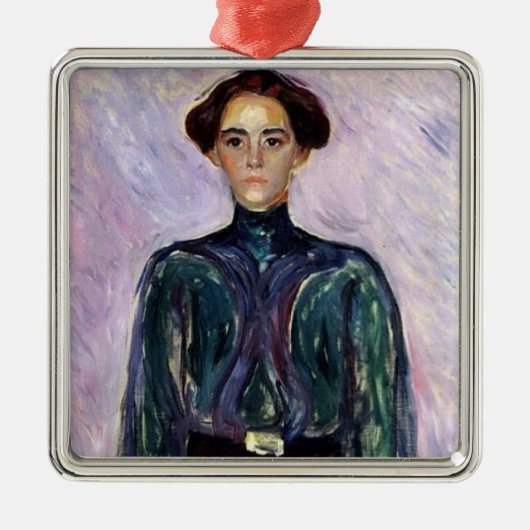 Mevrouw Schwarz (van Edvard Munch) Metalen Ornament (Voorkant)