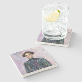 Mevrouw Schwarz (van Edvard Munch) Stenen Onderzetter