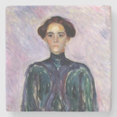 Mevrouw Schwarz (van Edvard Munch) Stenen Onderzetter (Voorkant)