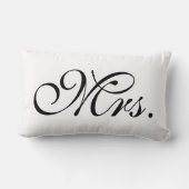 Mevrouw Scroll tekst in zwart-wit Kussen (Achterkant)