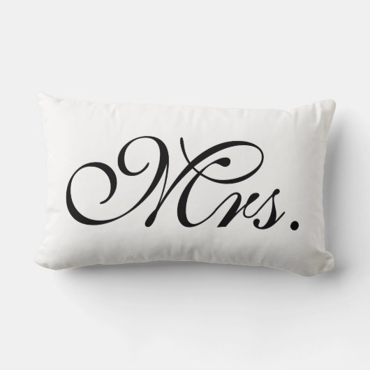 Mevrouw Scroll tekst in zwart-wit Kussen (Achterkant)