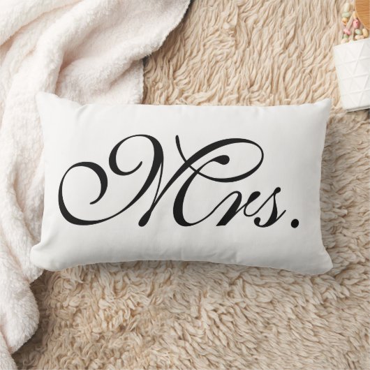 Mevrouw Scroll tekst in zwart-wit Kussen (Deken)