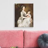 Mevrouw Sharpe en Child, 1731 (olie op doek) Canvas Afdruk (Insitu (Woonkamer))