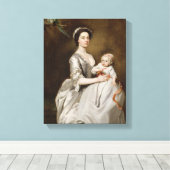 Mevrouw Sharpe en Child, 1731 (olie op doek) Canvas Afdruk (Insitu (Houten vloer))