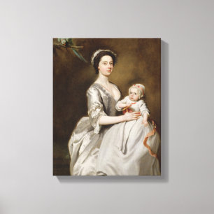 Mevrouw Sharpe en Child, 1731 (olie op doek) Canvas Afdruk