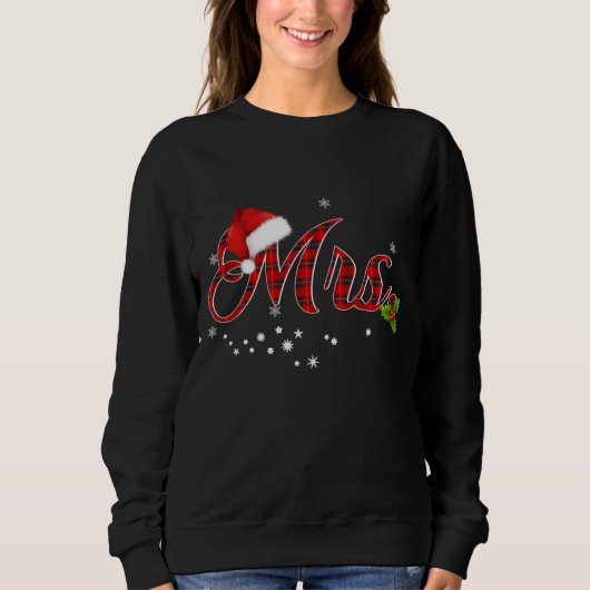 Mevrouw Shirt - Red Pset Santa Hat Matching Couple (Voorkant)