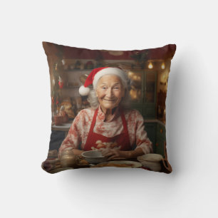Mevrouw Sinterklaas bakt cake Kussen