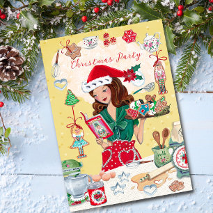 Mevrouw Sinterklaas Kerst Notenkraker Koekjes Keuk Kaart