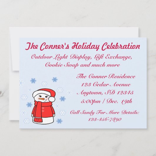 Mevrouw Snowlady Party Invitation Kaart (Voorkant)