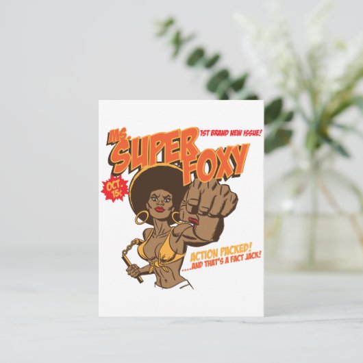 Mevrouw Super Foxy Briefkaart (Staand voorkant)