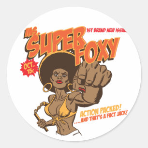 Mevrouw Super Foxy Ronde Sticker